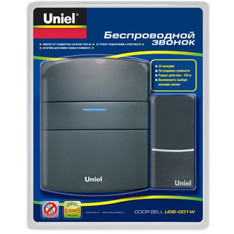 

Звонок Uniel Udb-001w-r1t1-32s-100m-bl, Черный, Udb-001w-r1t1-32s-100m-bl