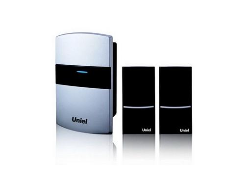 Изображение товара Беспроводной дверной звонок UNIEL UDB-004W-R1T2-32S-100M-SL с 2 кнопками и 32 мелодиями