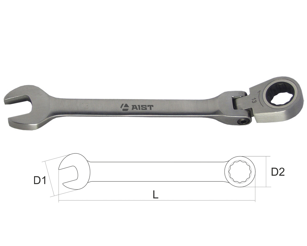 Ключ гаечный комбинированный с трещоткой 13х13 Aist 010413b
